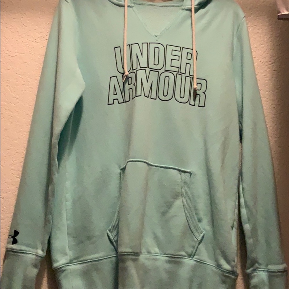 V-neck under armour teal hoodie